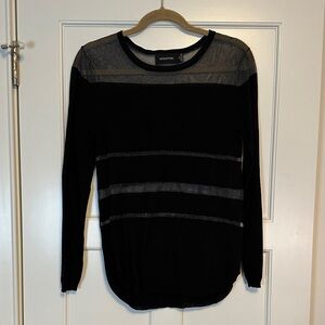 MINKPINK Black and Gray Sheer Shimmer Sweater
